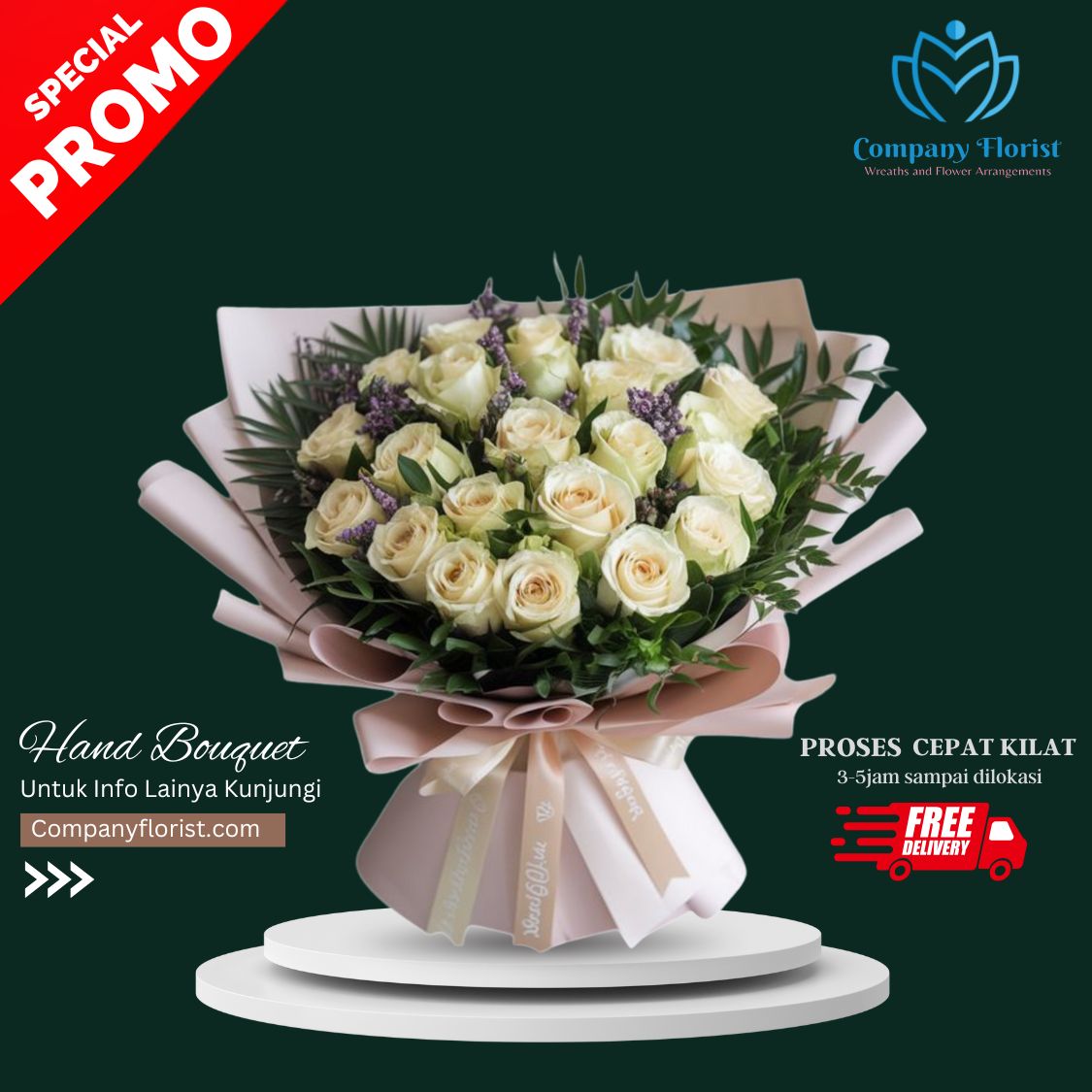 Buket Bunga Aesthetic – Hand Bouquet Kekinian – Company Florist